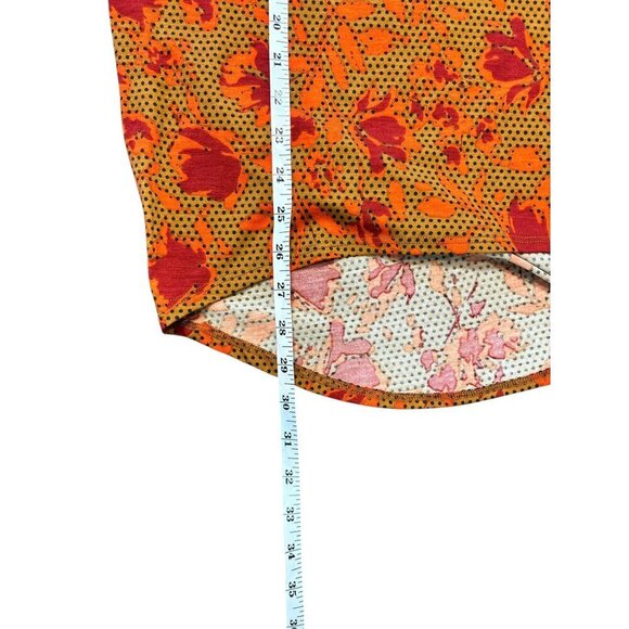 LulaRoe Irma Women's Orange Floral Top - Picture 6 of 6